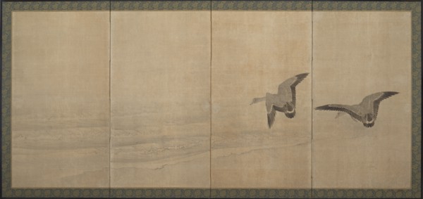 Geese Over a Beach, Edo period, 18th century. Creator: Maruyama Okyo.
