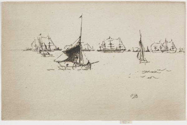Her Majesty's Fleet: Evening, 1887. Creator: James Abbott McNeill Whistler.