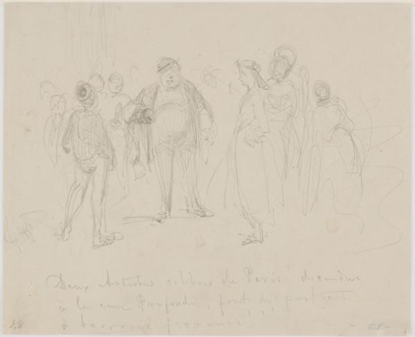 Deux Artistes Célèbres de Paris, 1858. Creator: James Abbott McNeill Whistler.