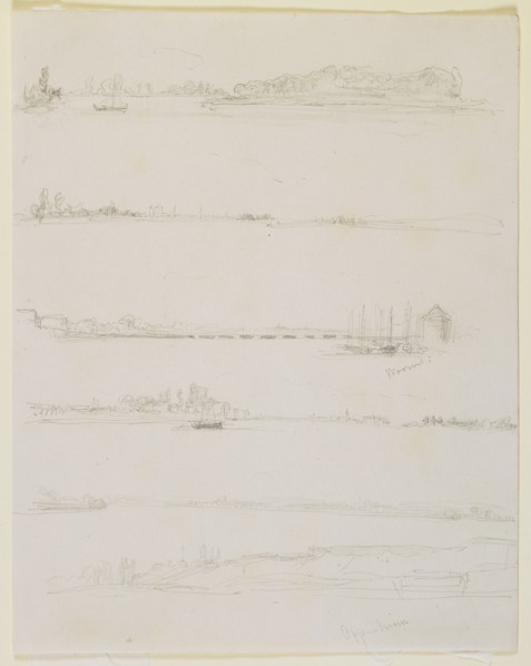 The Rhine , near Worms and Oppeheim, 1858. Creator: James Abbott McNeill Whistler.