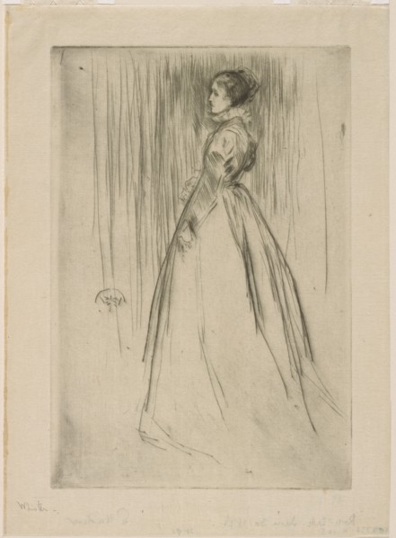 The Velvet Dress (Mrs. Leyland), 1873. Creator: James Abbott McNeill Whistler.