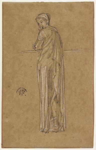 Draped Figure Standing, 1870-1873. Creator: James Abbott McNeill Whistler.