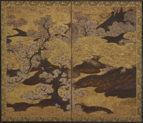 Blossoming cherry trees, Edo period, ca.1580-1635. Creator: Kano Sanraku.