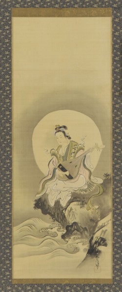 Benten (Sarasvati) seated on a rock, Edo period, mid 17th-early 18th century. Creator: Kanô Yôboku Tsunenobu.