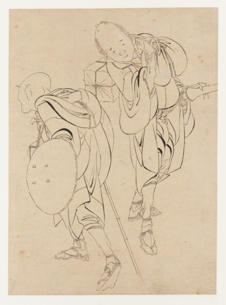 Travelers, late 18th-early 19th century. Creator: Hokusai.