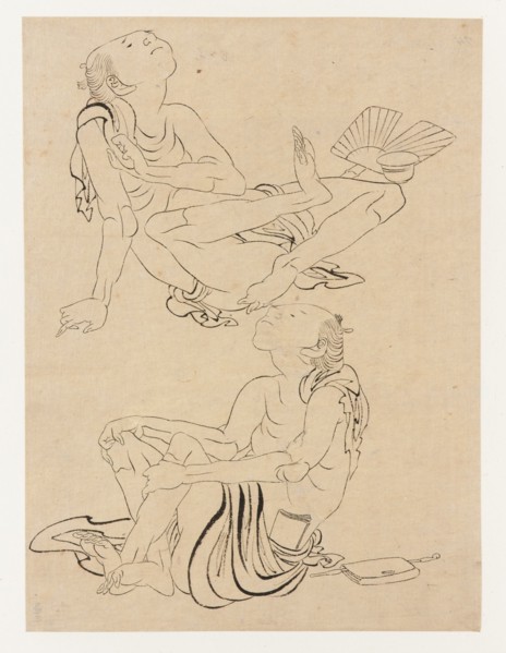 Two men relaxing in summer, Edo period, 19th century. Creator: Hokusai.