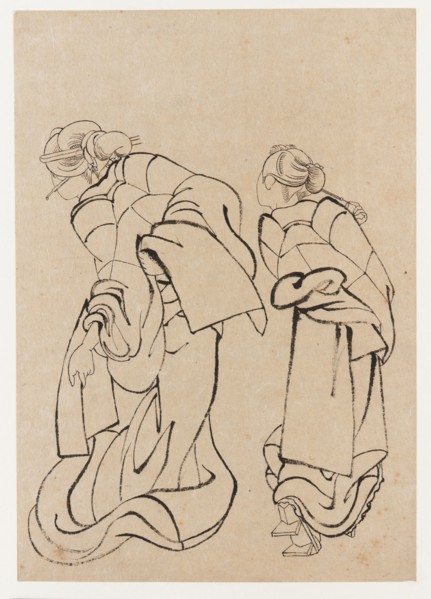 Two women, late 18th-early 19th century. Creator: Hokusai.