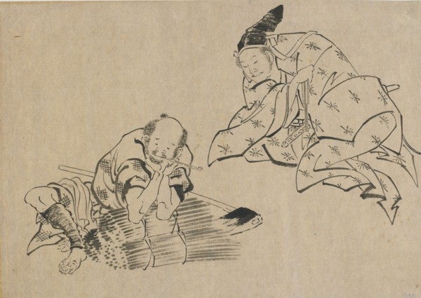 Peasant and noble, late 18th-early 19th century. Creator: Hokusai.