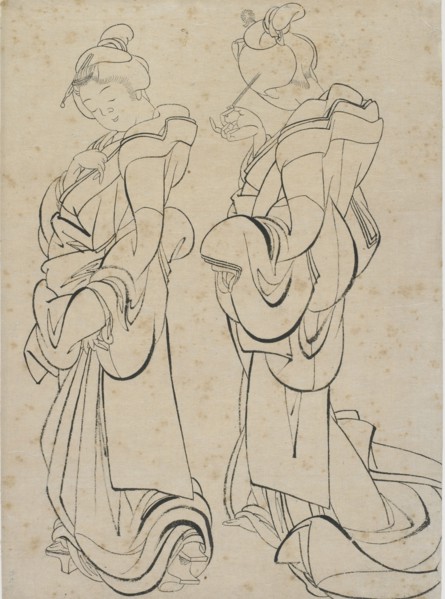 Two women, late 18th-early 19th century. Creator: Hokusai.