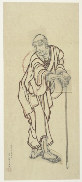 Sketch for a woodblock print, late 18th-early 19th century. Creator: Hokusai.