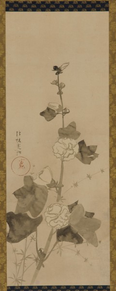 Hollyhocks, Edo period, late 17th-early 18th century. Creator: Ogata Korin.