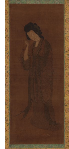 The Standing Figure of a Woman, Late Ming or early Qing dynasty, 17th century. Creators: Unknown, Yuan Qian.