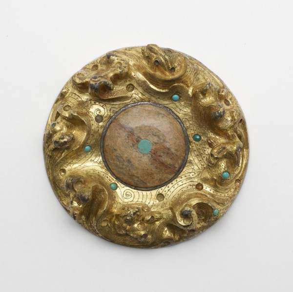 Gilt bronze plaque with animals in a landscape, Early Western Han dynasty, ca. 2nd century BCE. Creator: Unknown.