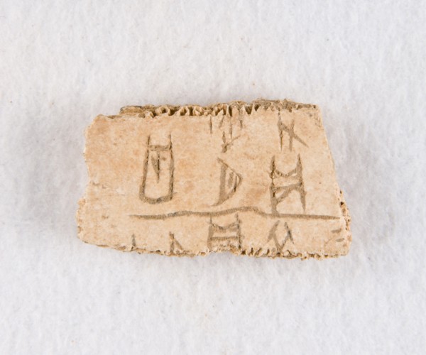Inscribed bone fragment ("oracle bone"), Late Shang dynasty, ca. 1300-1050 BCE. Creator: Unknown.