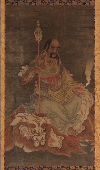 Lohan, seated upon a lion, Ming dynasty, 1368-1644. Creator: Unknown.