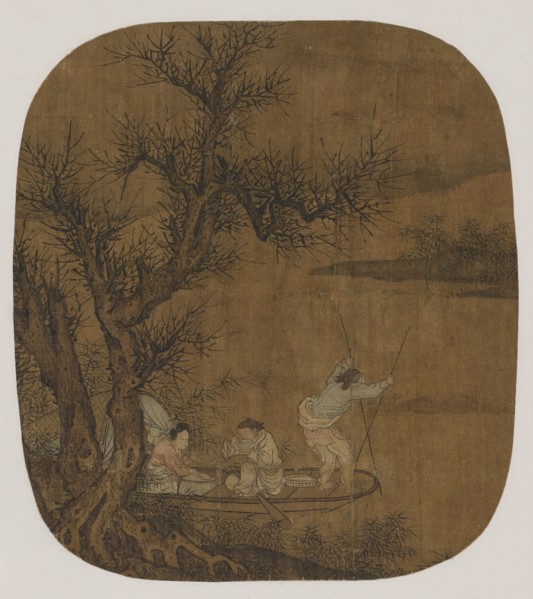 Enjoying a meal on board a boat, Ming dynasty, 16th-17th century. Creator: Unknown.