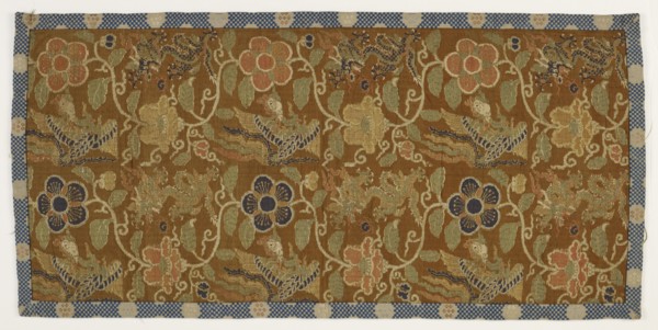 Panel with dragons, pearls, phoenixes, and floral patterns, Ming dynasty, 1573-1620. Creator: Unknown.