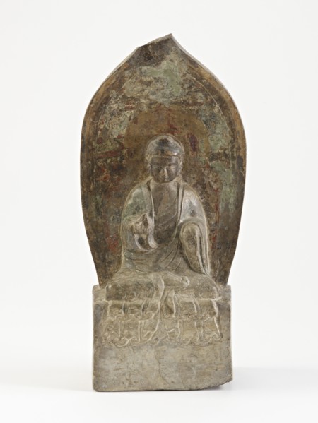 Seated Shijia Buddha (Shakyamuni), Period of Division or modern, Dated 549 CE, or poss.modern. Creator: Unknown.