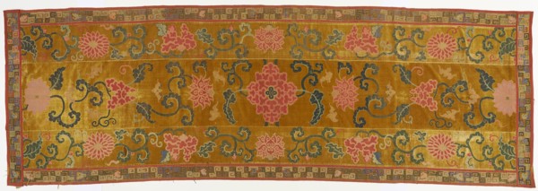 Brocade, velvet, in the form of a wall hanging, Qing dynasty, 1662-1722. Creator: Unknown.