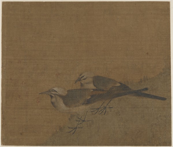 Two pied wagtails, Yuan dynasty, (14th century?). Creator: Unknown.