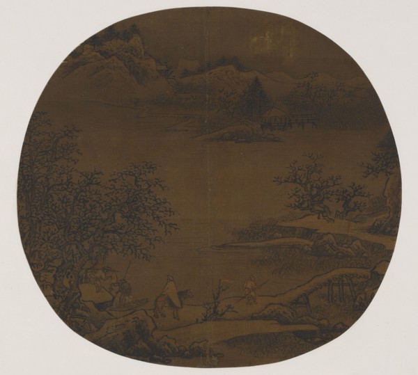 Awaiting a ferry after clearing snow, Yuan or Ming dynasty, 1279-1644. Creator: Unknown.