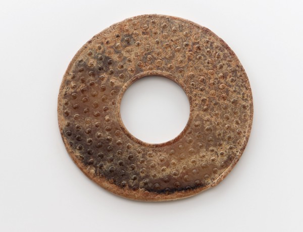 Pendant in the form of a disk (bi) with raised knobs, Zhou dynasty, 475-221 BCE. Creator: Unknown.
