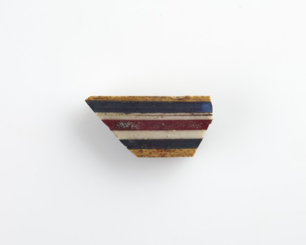 Fragment of a striped inlay, Ptolemaic Dynasty or Roman Period, 305 BCE-14 CE. Creator: Unknown.