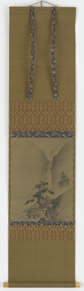 Pine trees and waterfall, Edo period, 1615-1868. Creator: Unknown.