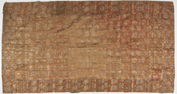 Brocade, silk. A Buddhist monk's robe, patched. Kesa, Edo period, 1615-1868. Creator: Unknown.