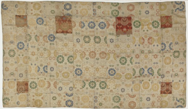 Brocade, silk. A Buddhist monk's robe, patched; kesa, Edo period, 1615-1868. Creator: Unknown.