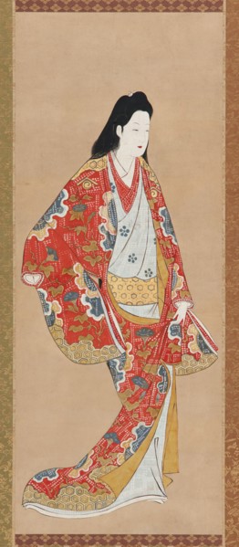 Girl in an orange vermillion dress, Edo period, Kambun era, 1661-1673. Creator: Unknown.