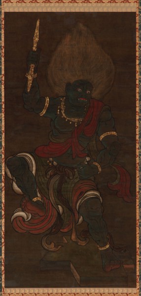 Yaksa form of Vajrapani (Blue Fudo), Kamakura period, 13th-14th century. Creator: Unknown.