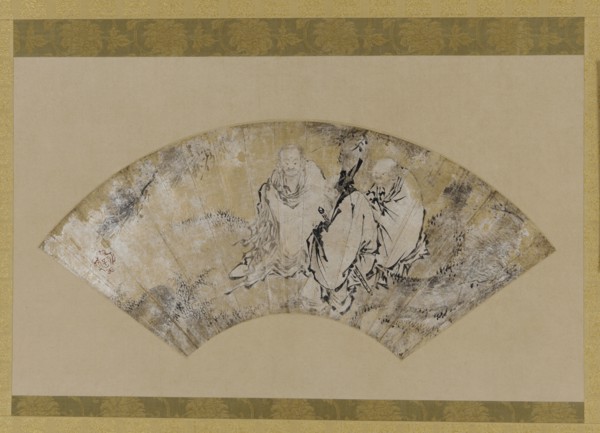 Sakyamuni, Confucius and Lao-tzu under a pine, Muromachi period, 1392-1568. Creator: Unknown.