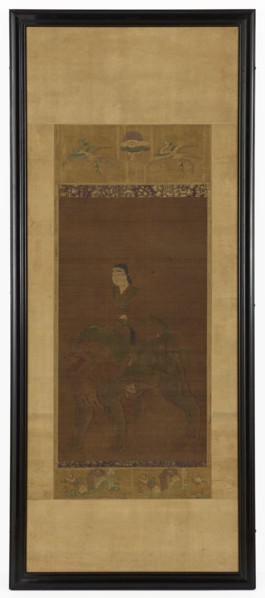 Manjushri riding a lion, Muromachi period, 1392-1568. Creator: Unknown.