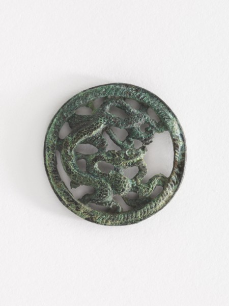 Costume ornament: dragon in roundel (pair with F1917.566), Goryeo period, 12th-13th century. Creator: Unknown.