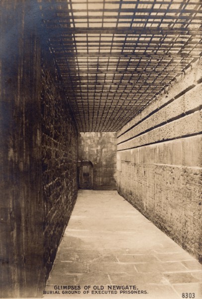 Glimpses of Old Newgate - Burial Ground of Executed Prisoners, c1900.  Creator: Rotophot.