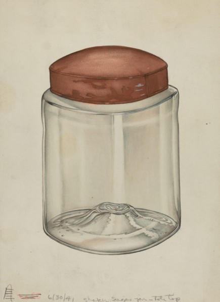 Shaker Sugar Jar, 1941. Creator: Charles Goodwin.