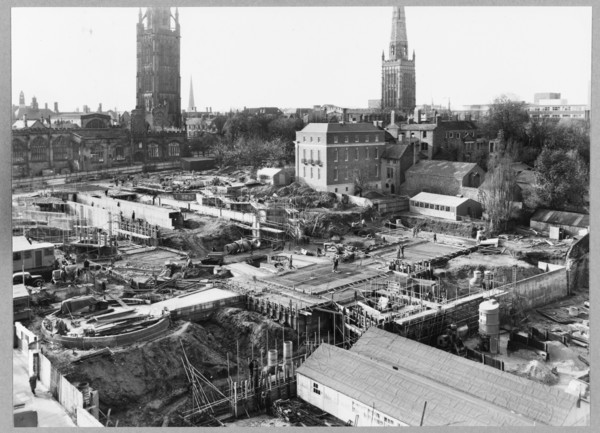 Coventry Cathedral, Priory Street, Coventry, 10/11/1955. Creator: John Laing plc.