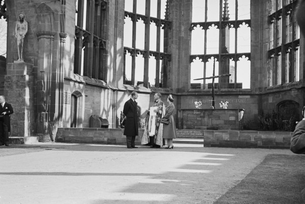 Ruined Cathedral Church of St Michael, Bailey Lane, Coventry, 23/03/1956. Creator: John Laing plc.