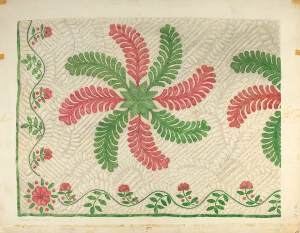 Quilt Applique Pattern, c. 1939. Creator: Maud M Holme.