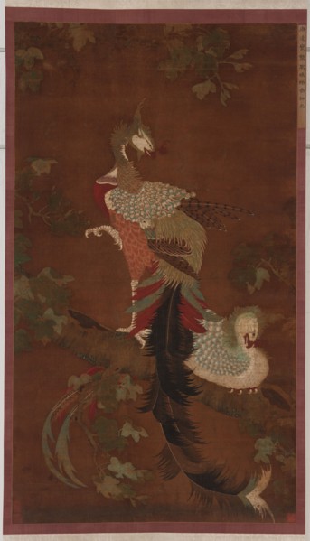 Pair of Phoenixes on a Paulownia Tree, Ming dynasty, 16th century. Creator: Unknown.