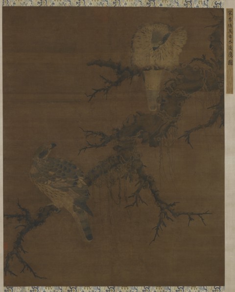 Two Hawks on a Barren Bough, Ming dynasty, 16th century. Creator: Unknown.