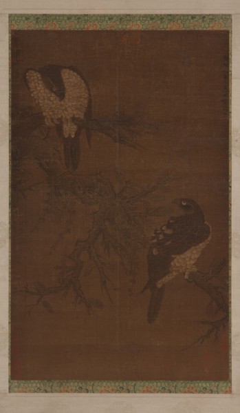 Two Hawks on a Withered Bough, Ming dynasty, 16th century. Creator: Unknown.