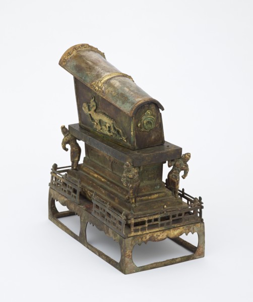 Reliquary in the form of a miniature sarcophagus, Tang dynasty, 8th century. Creator: Unknown.