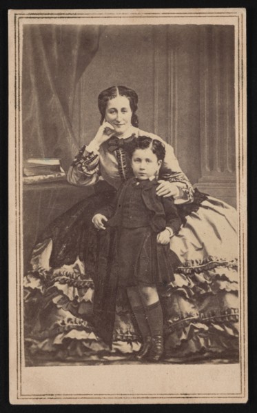 Portrait of Euge´nie de Montijo (1826-1920) and Son, Circa 1860s. Creator: E. & H.T. Anthony.