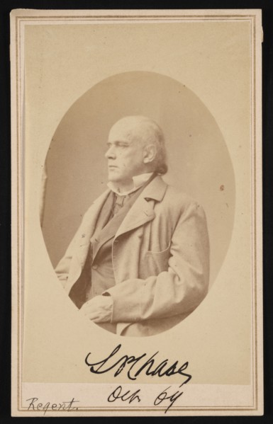 Portrait of Salmon Portland Chase (1808-1873), October 1864. Creator: Alexander Gardner.