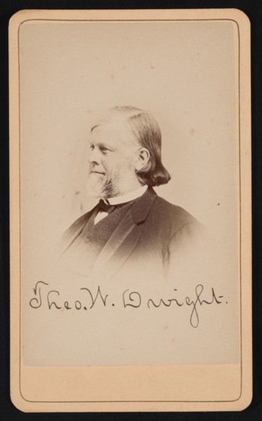 Portrait of Theodore William Dwight (1822-1892), Before 1892. Creator: Purdy & Frear.