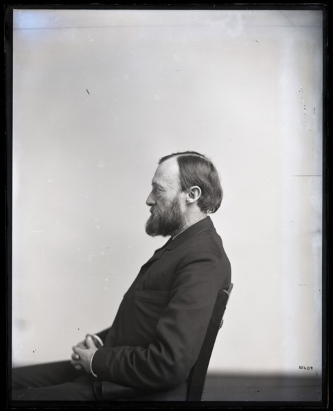Portrait in Profile of Ferdinand Vandeveer Hayden (1829-1887), 1880s. Creator: United States National Museum Photographic Laboratory.