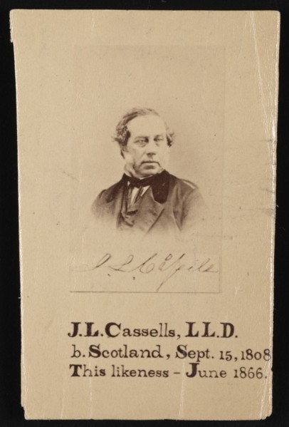 Portrait of J.L. Cassells (1808-?), 1866. Creator: Unknown.