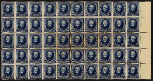 15c Henry Clay block of fifty, February 22, 1890. Creator: American Bank Note Company.